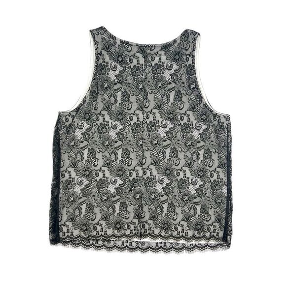 LOFT Black Lace Layered Tank Top Large - Picture 2 of 6
